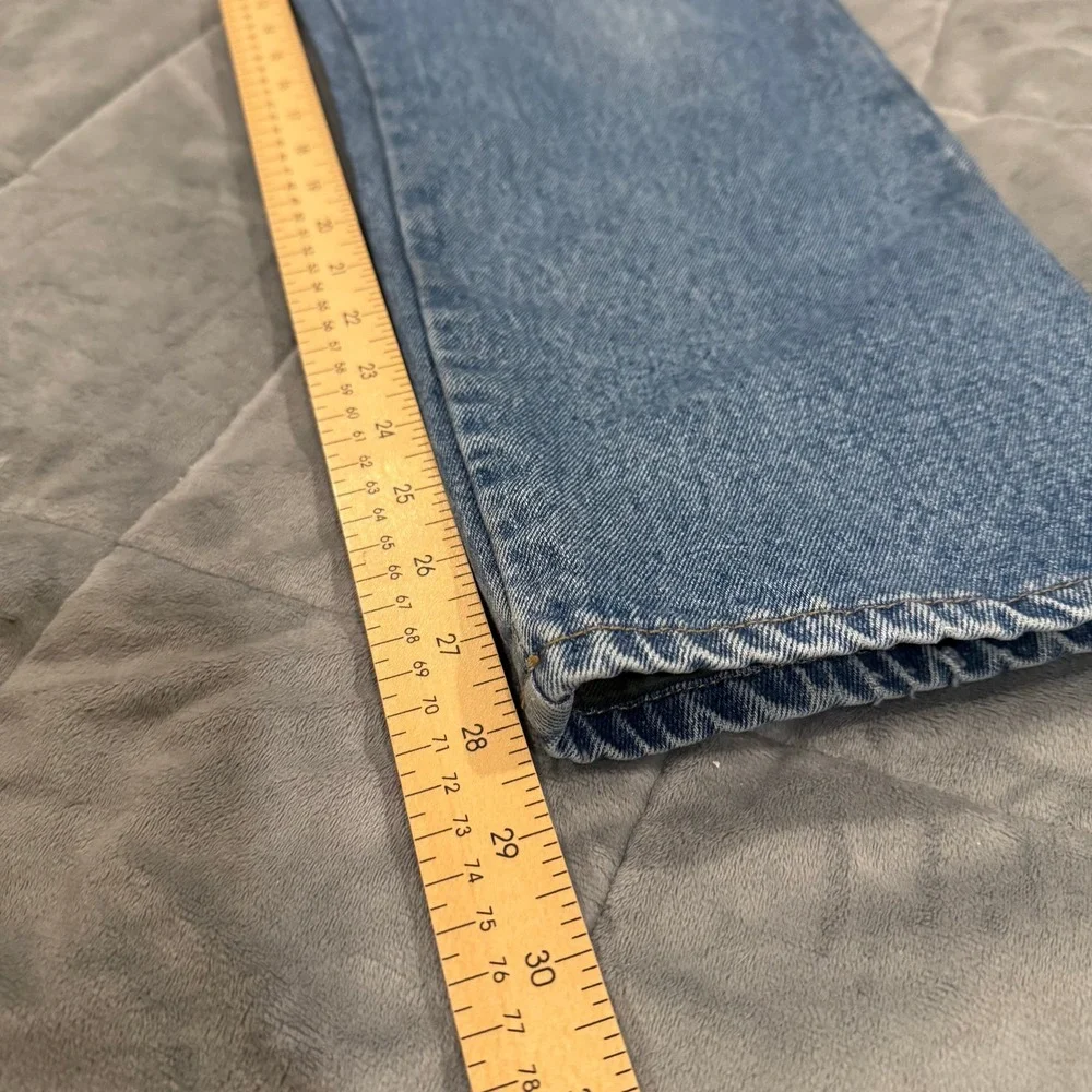 Cabela's Flannel Lined Jeans Women 10 Reg Blue Plaid High Rise Straight Vintage - Picture 6 of 8